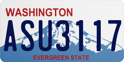 WA license plate ASU3117