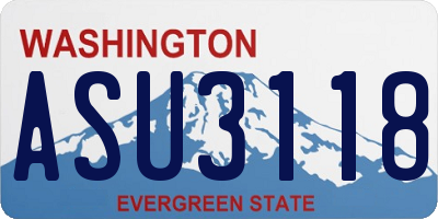 WA license plate ASU3118
