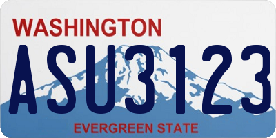 WA license plate ASU3123