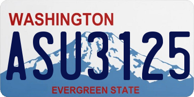 WA license plate ASU3125