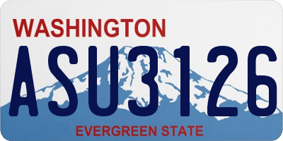 WA license plate ASU3126