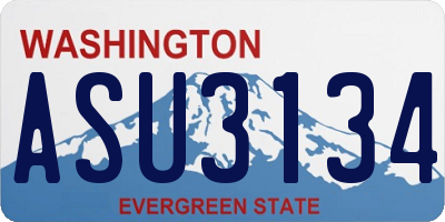 WA license plate ASU3134