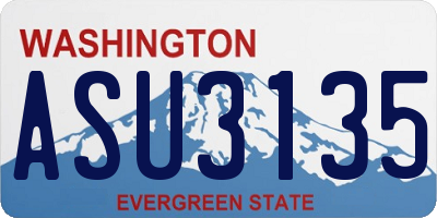 WA license plate ASU3135