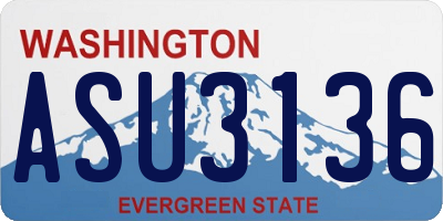 WA license plate ASU3136
