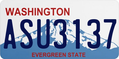 WA license plate ASU3137