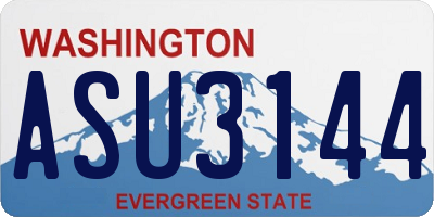 WA license plate ASU3144