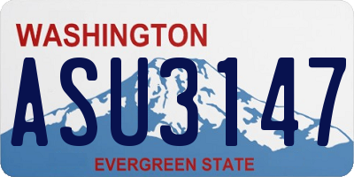 WA license plate ASU3147