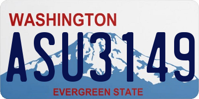 WA license plate ASU3149