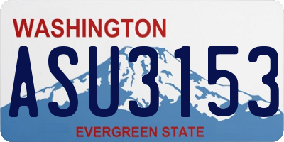 WA license plate ASU3153