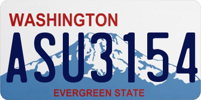 WA license plate ASU3154
