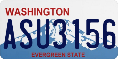 WA license plate ASU3156