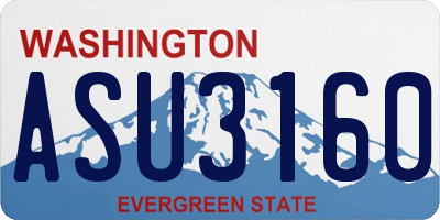 WA license plate ASU3160