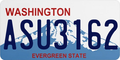 WA license plate ASU3162