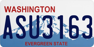 WA license plate ASU3163