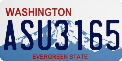 WA license plate ASU3165