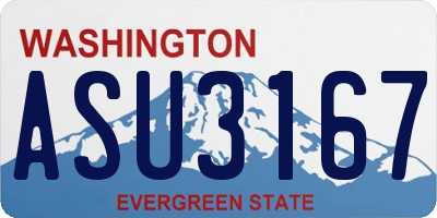 WA license plate ASU3167
