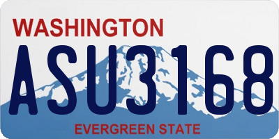 WA license plate ASU3168