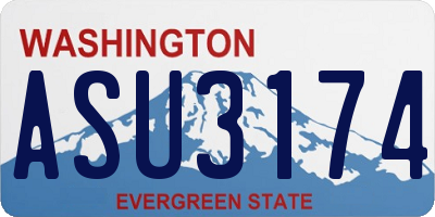 WA license plate ASU3174