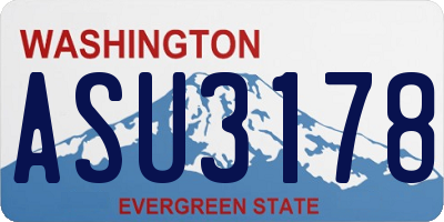 WA license plate ASU3178