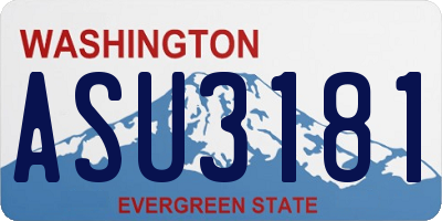 WA license plate ASU3181