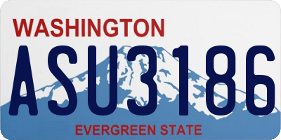 WA license plate ASU3186