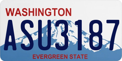 WA license plate ASU3187