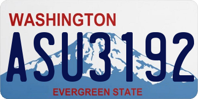 WA license plate ASU3192