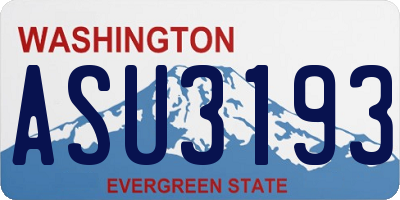WA license plate ASU3193