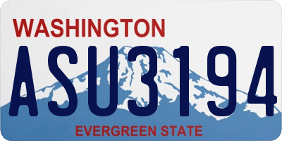WA license plate ASU3194