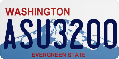 WA license plate ASU3200