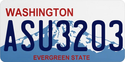 WA license plate ASU3203