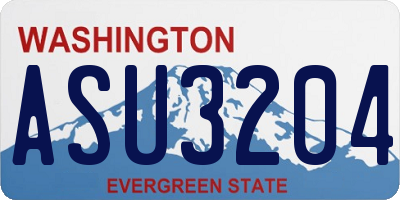 WA license plate ASU3204
