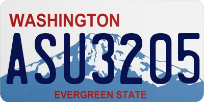 WA license plate ASU3205