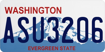 WA license plate ASU3206