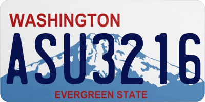 WA license plate ASU3216