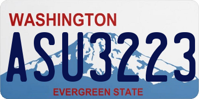 WA license plate ASU3223