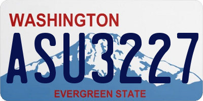 WA license plate ASU3227