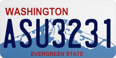 WA license plate ASU3231