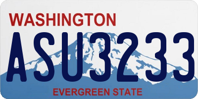 WA license plate ASU3233