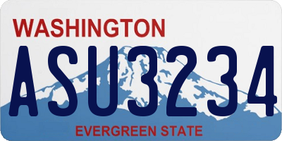 WA license plate ASU3234