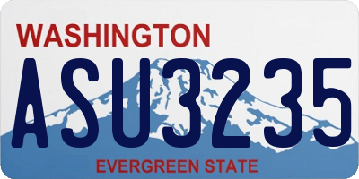 WA license plate ASU3235
