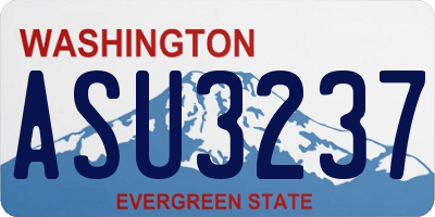 WA license plate ASU3237