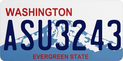 WA license plate ASU3243