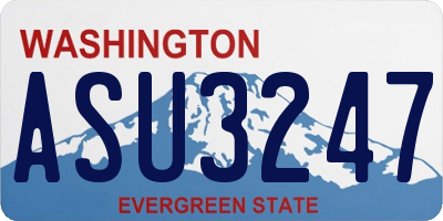 WA license plate ASU3247