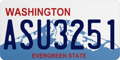 WA license plate ASU3251