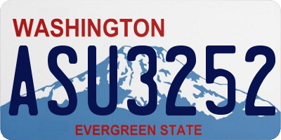 WA license plate ASU3252