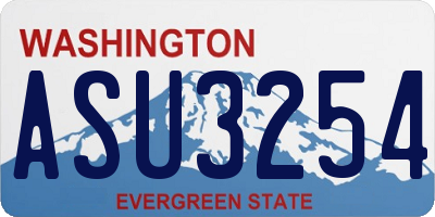 WA license plate ASU3254