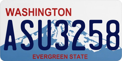 WA license plate ASU3258