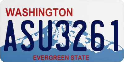 WA license plate ASU3261