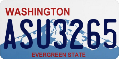 WA license plate ASU3265
